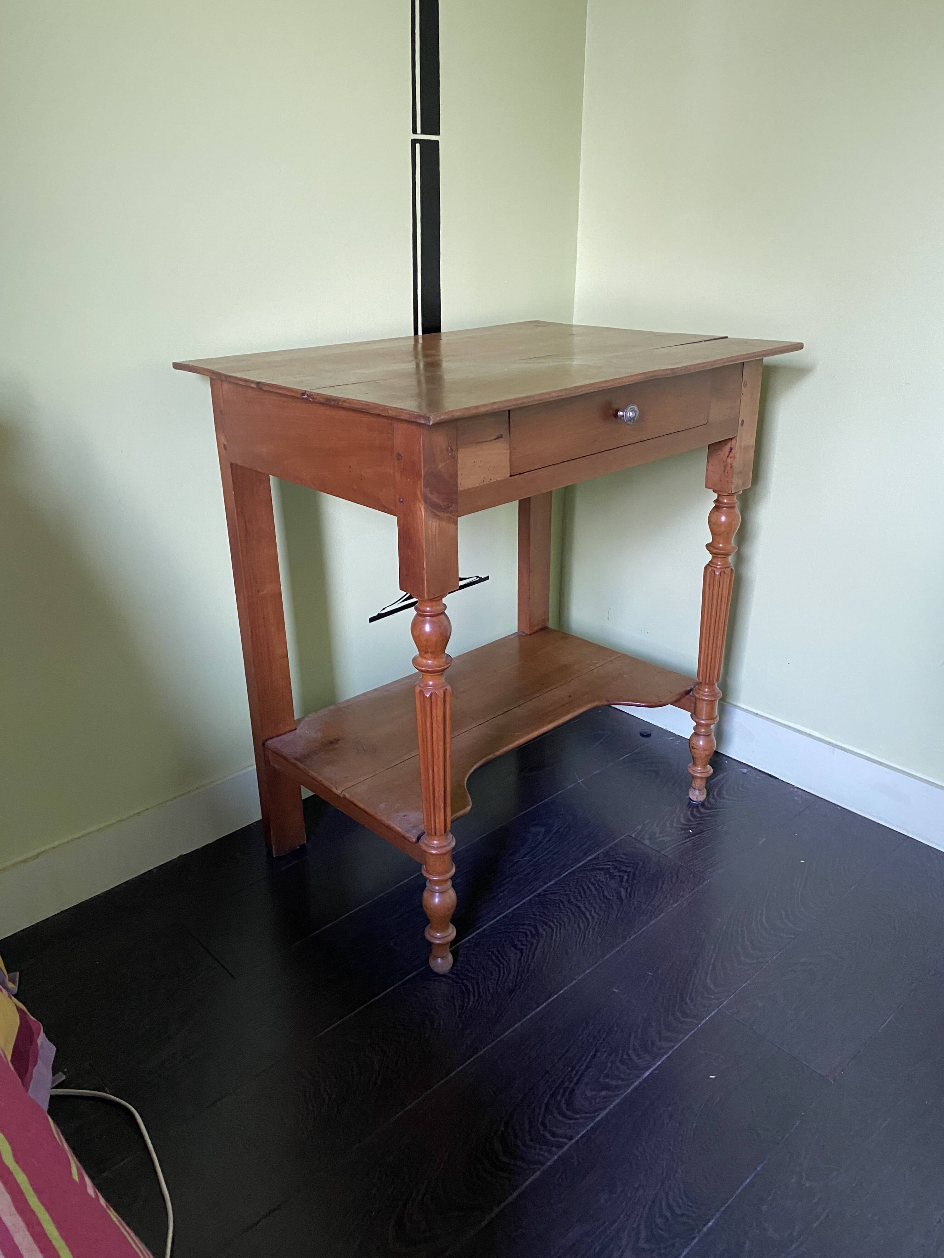 Side table, solid wood desk in Louis-Philippe style