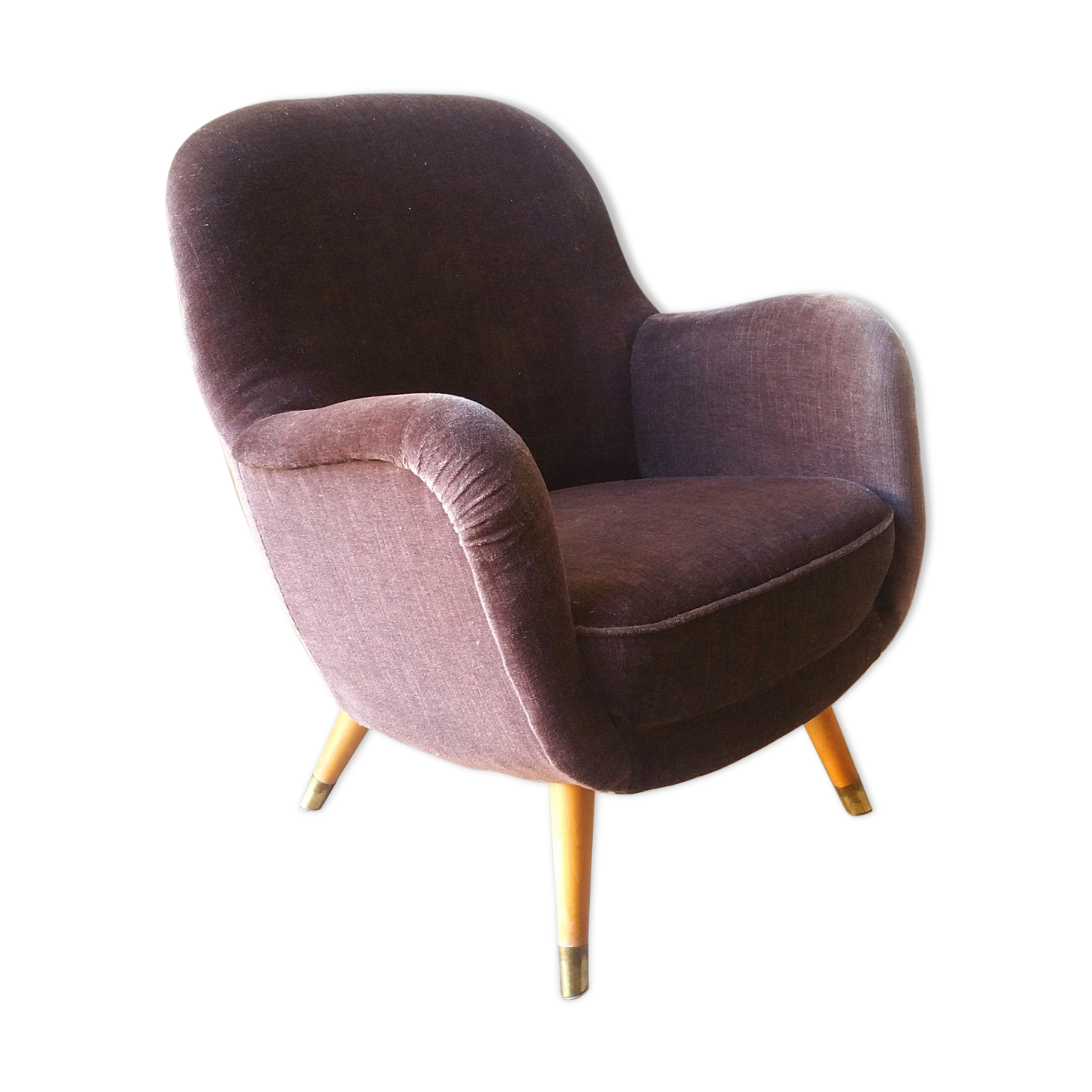 The years 50-60 in Velvet Brown EGG egg Chair