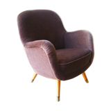 The years 50-60 in Velvet Brown EGG egg Chair