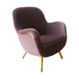 The years 50-60 in Velvet Brown EGG egg Chair