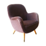 Fauteuil oeuf EGG des années 50-60 en velours marron