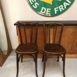 Anciennes chaises bistrot bois courbe