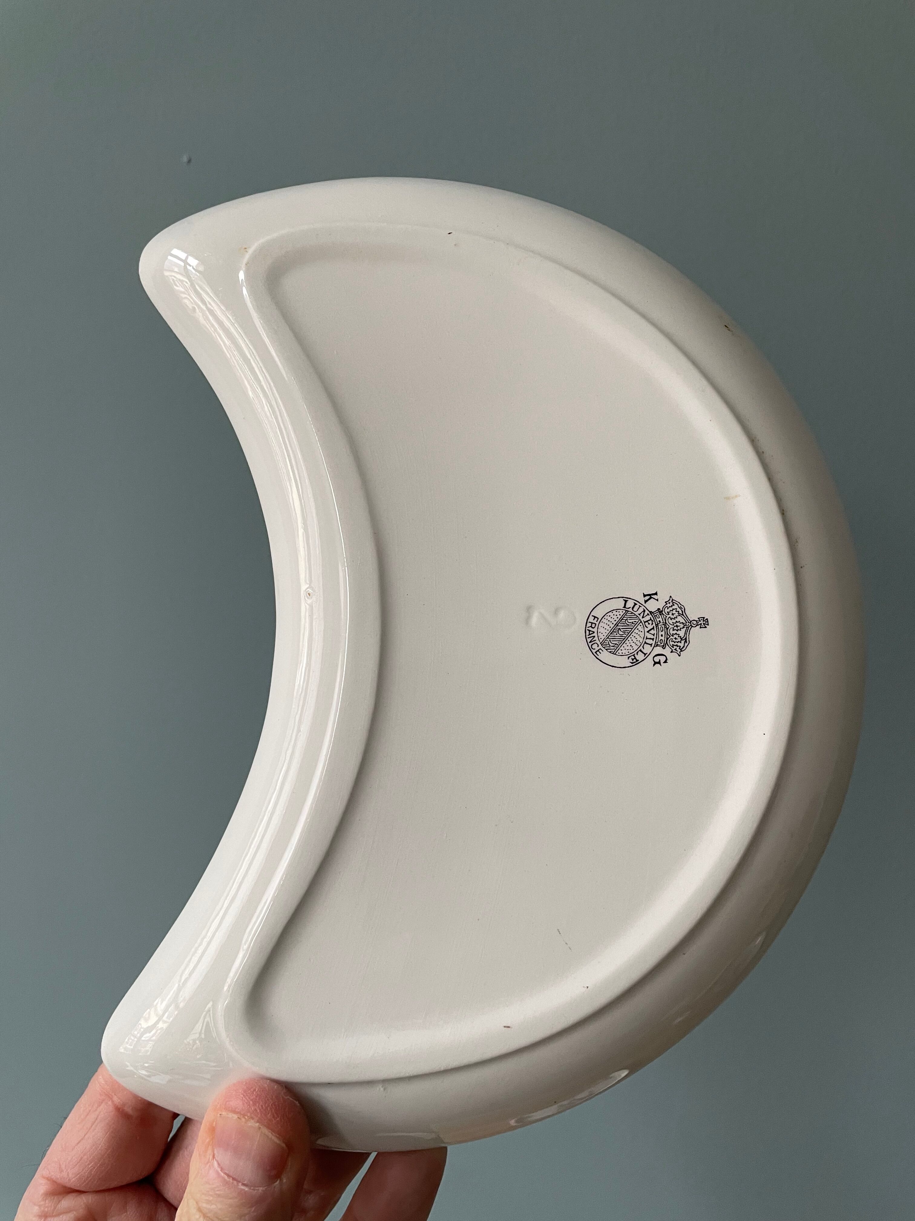 4 vintage half-moon cups in Lunéville earthenware