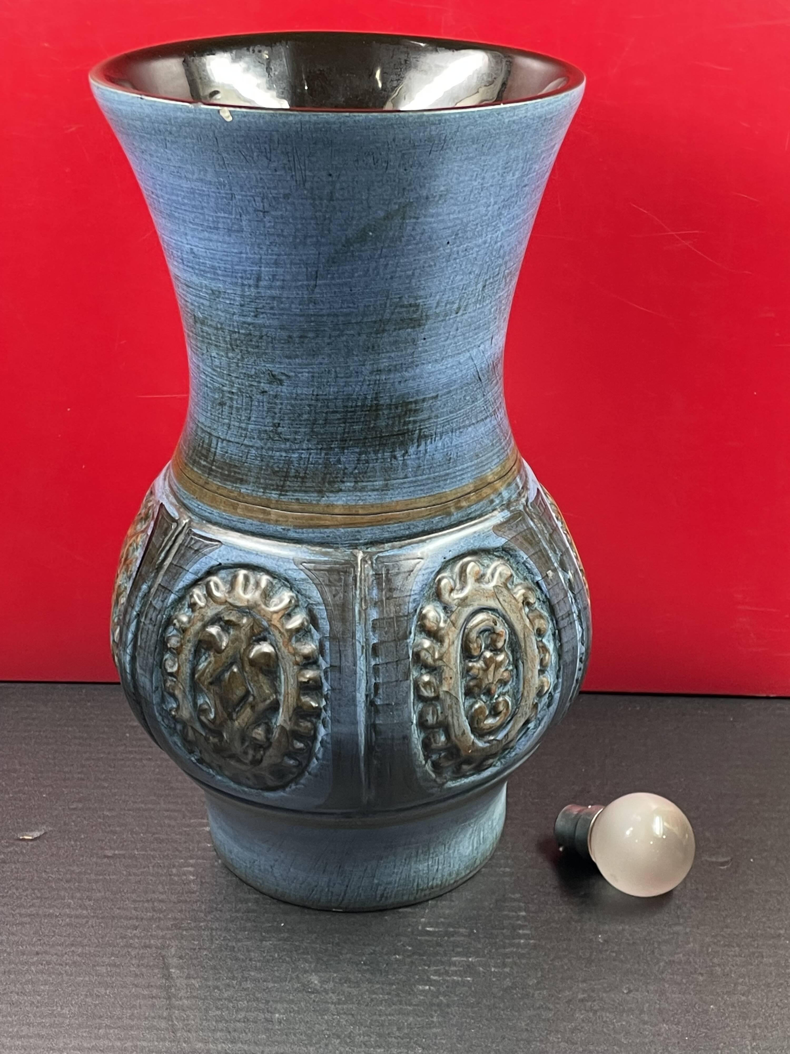 Contemporary ceramic Large vase, Jean de LESPINASSE - 1950, H 35 cm