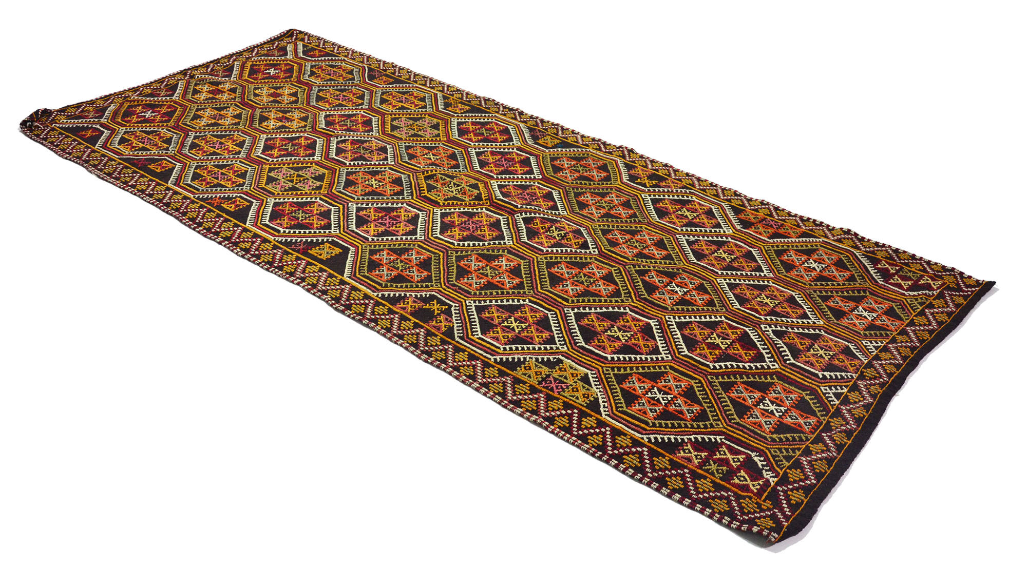 Anatolian handmade kilim rug 350 cm x 151 cm