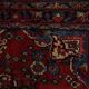 Tapis de couloir et d'escalier vintage en laine rouge à motifs floraux, fait main, style milieu du siècle.