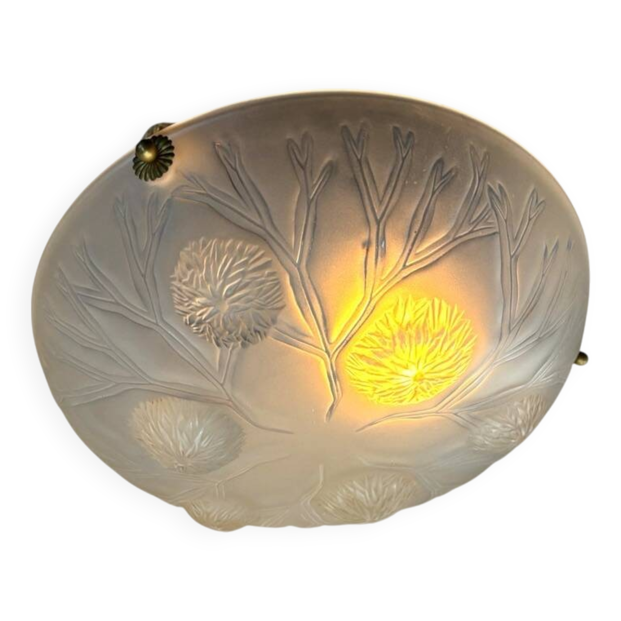 Sabino art deco basin ceiling light signed 1930 France