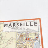 Vintage map of Marseille 1970