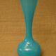 Vase in blue opaline scalloped neck vintage 70's