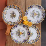 4 earthenware plates by Desvres Geo Martel