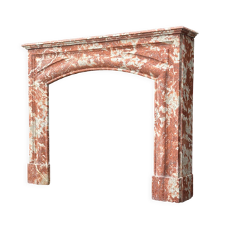 Louis XIV style fireplace in red marble from Languedoc around 1880