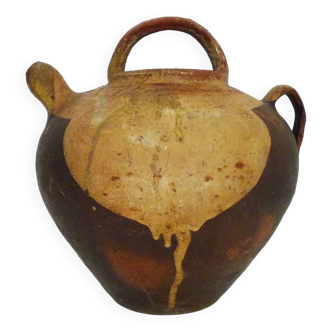 Ancienne chevrette, cruche, gargoulette, pichet à eau en grès. XIXème siècle
