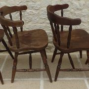 4 solid wood chairs in western style called "smockers chairs", in oak.