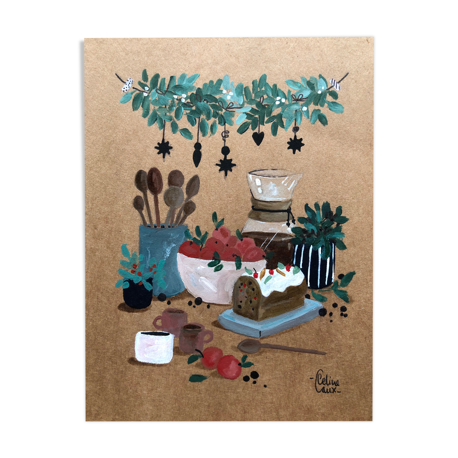 Peinture A5 Goûter de Noël