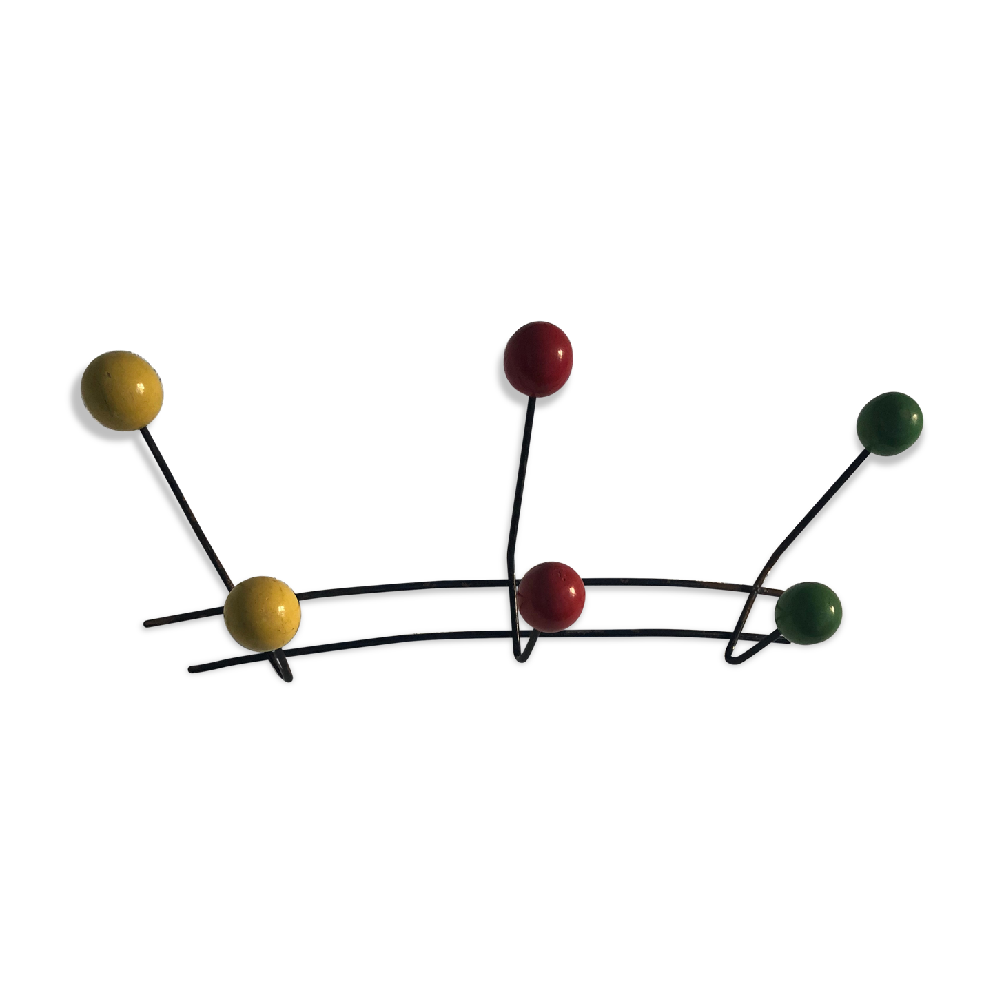 Coat rack 6 patères vintage balls 1960 - 50 cm
