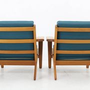 1960s Hans J. Wegner Pair of GE 290 Armchairs in Oak for Getama, Denmark