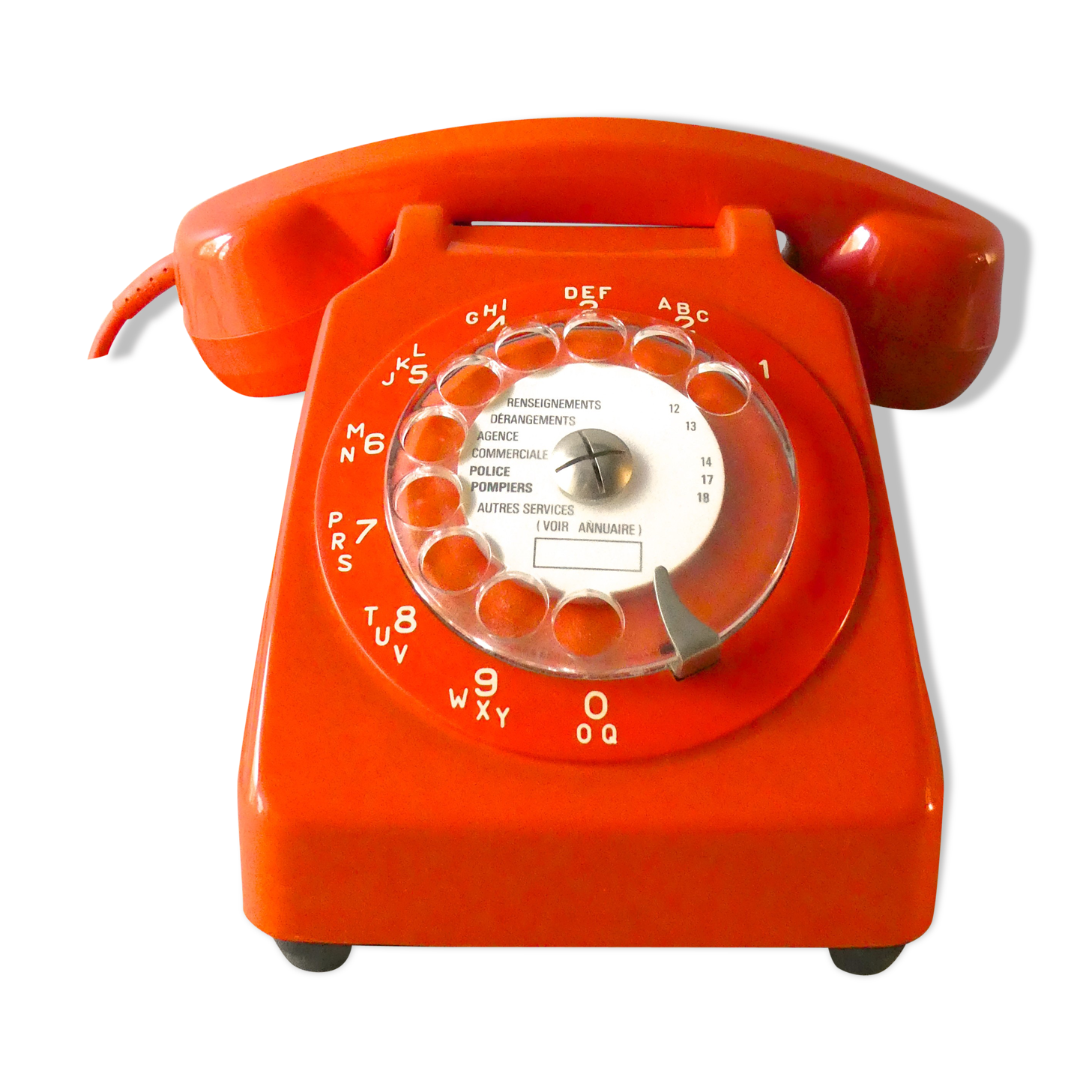 Orange phone to dial socotel s63 of the 1980s