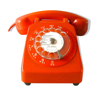 Orange phone to dial socotel s63 of the 1980s