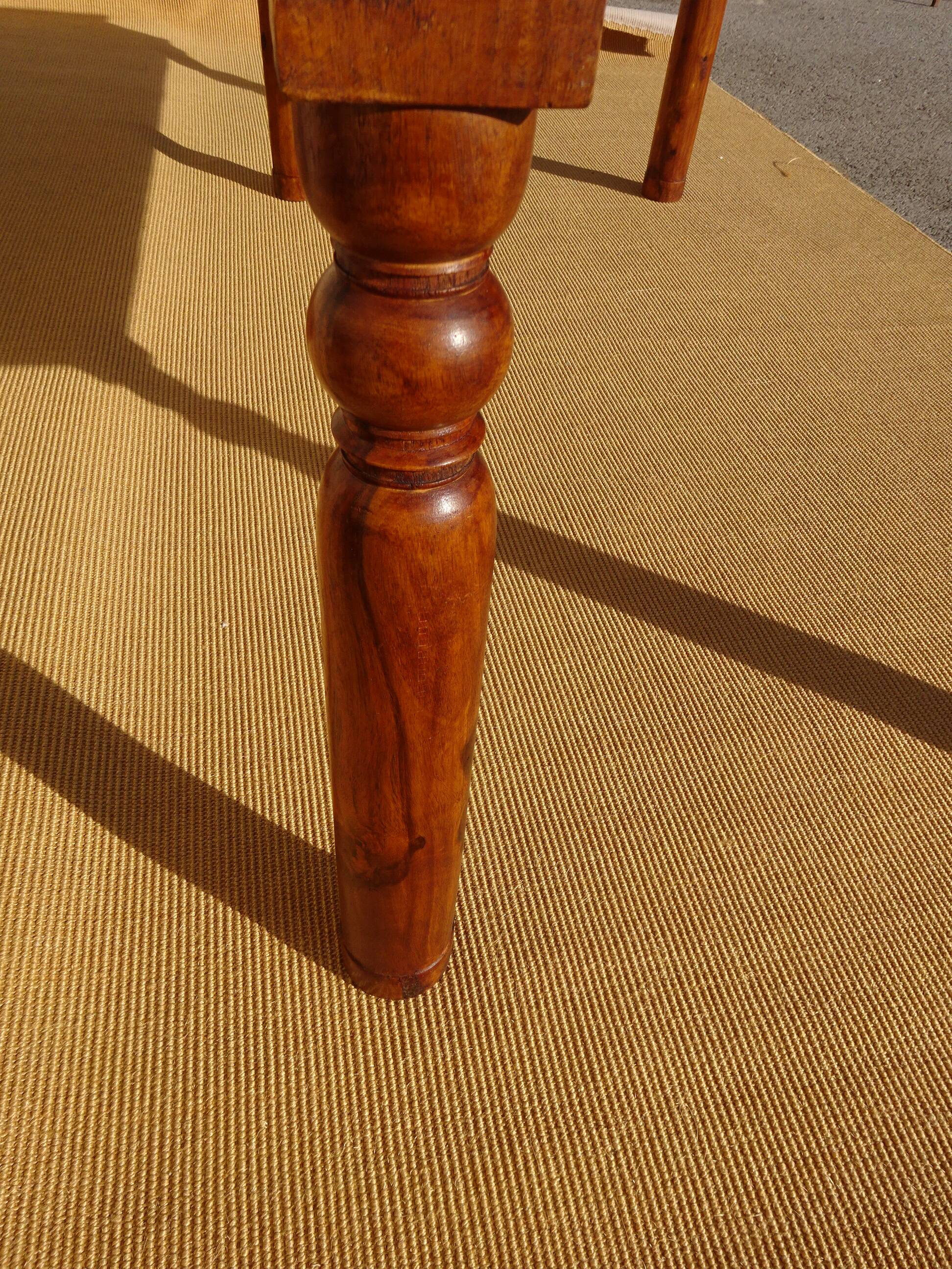 Solid wood and wrought iron table