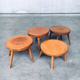 Mid-Century Low Side Table Set, Belgium, 1950s, Set of 4