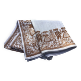 Beige and brown Austrian square tablecloth
