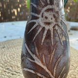 Soliflore vase with enamelled handles