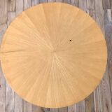 Tripod coffee table in wood and two-tone marquetry Scandinavian design 50s-60s