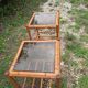 Paire de tables bambou et verre fumé