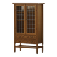 Danish oak display cabinet from the mid-century modern period with leaded glass, 1960s.