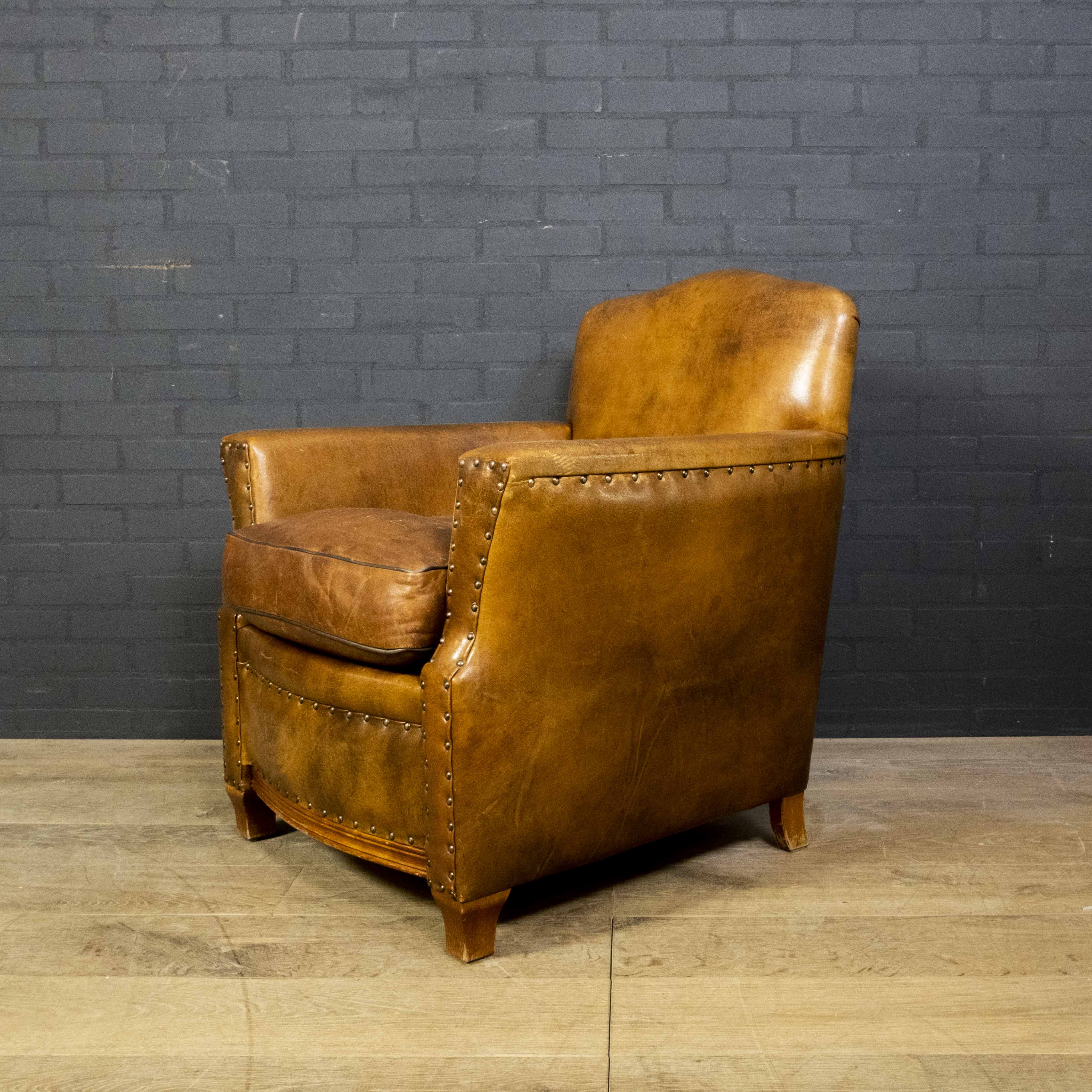 Art Deco club armchair made of Dutch Sheepskin from the 1930s.