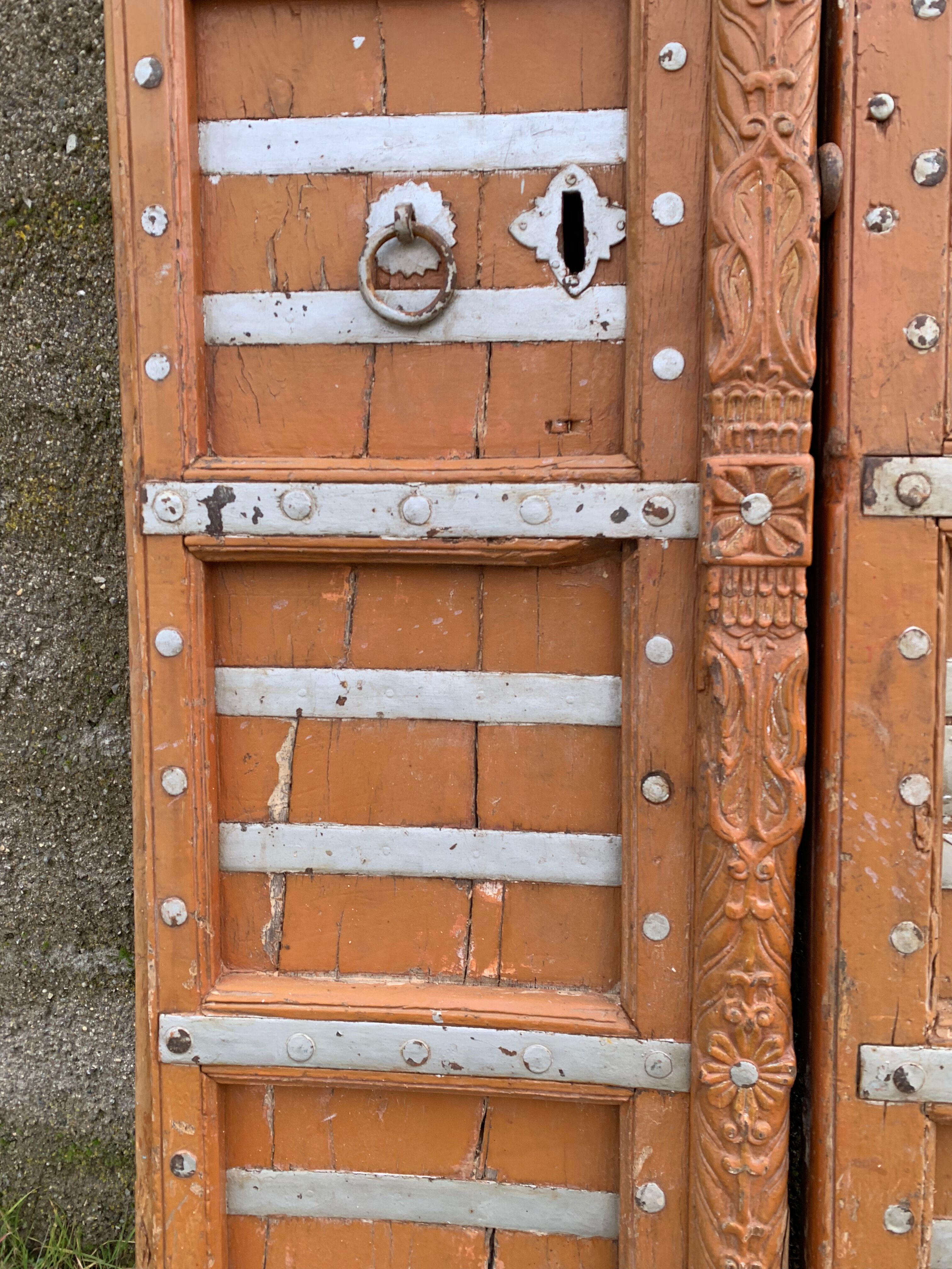 Pair of ancient Indian wooden doors