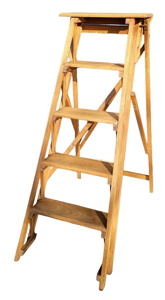 Vintage folding stepladder display 5 steps