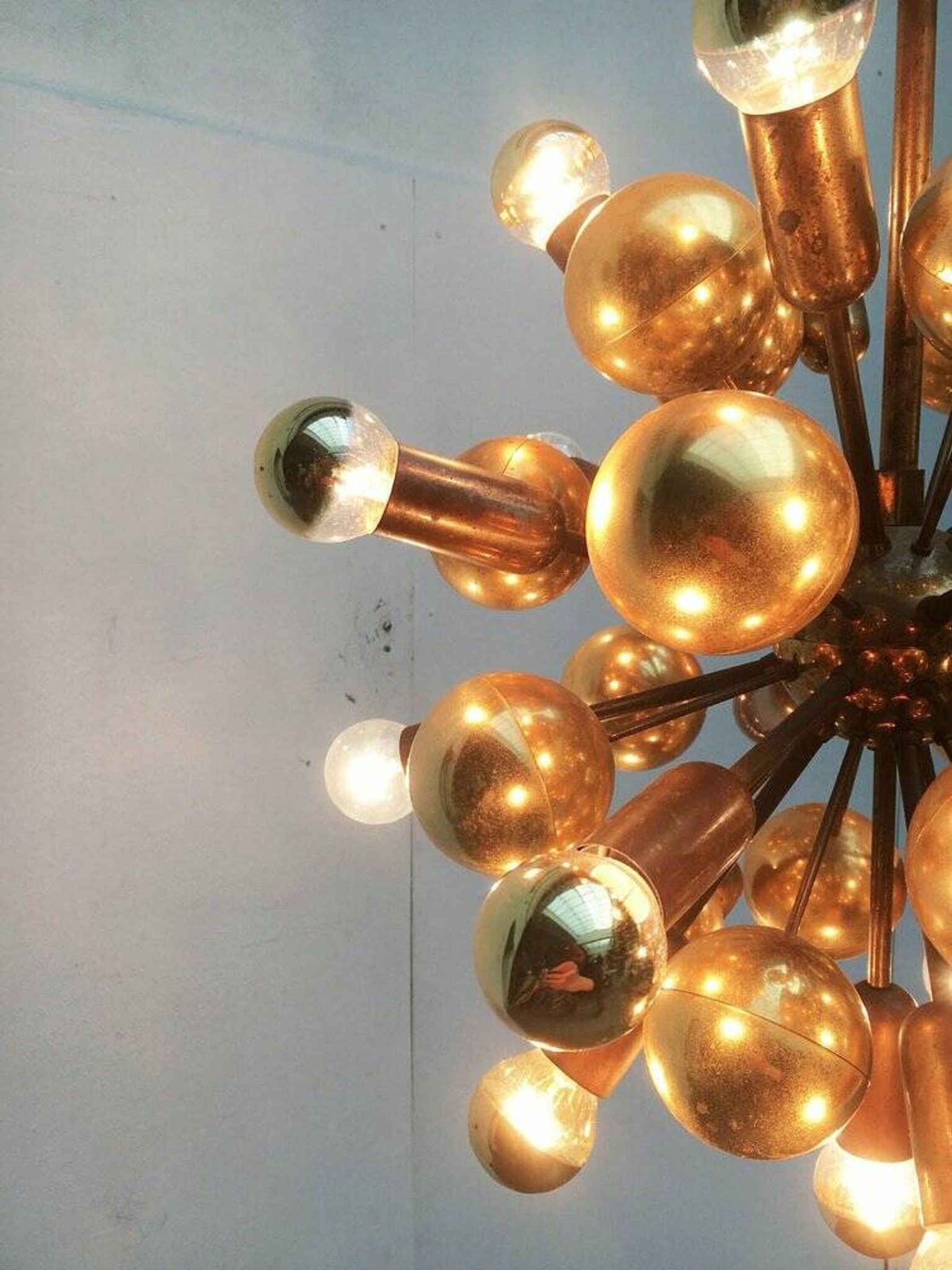 Atomic Brass Ceiling Suspension by Dorothee Becker for Cosack, 1970s.