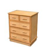 Vintage rattan and woven wicker chest of drawers 1970