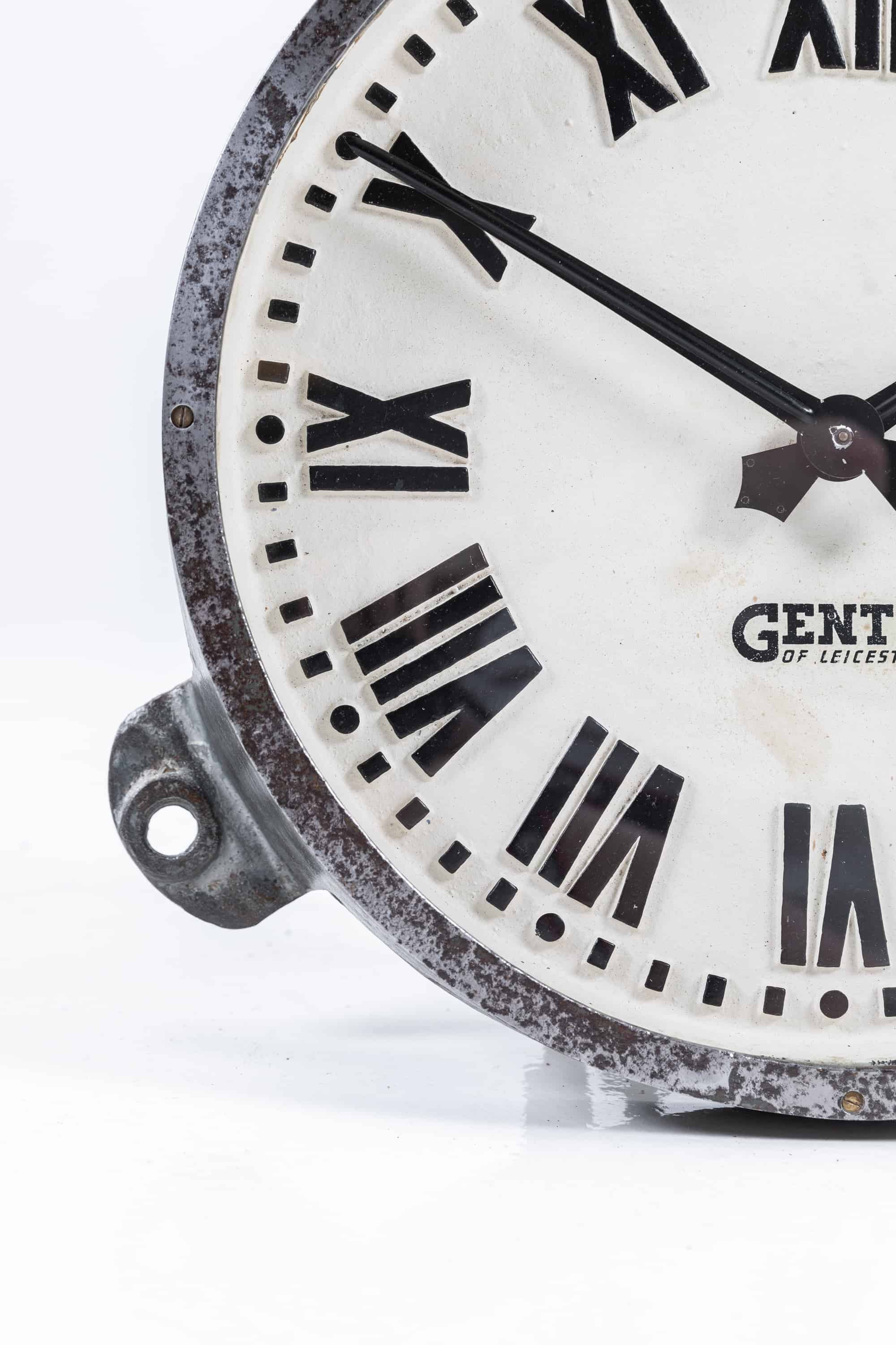 Industrial cast iron gents of leicester clock