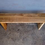 Old patinated solid wood bench 140cm
