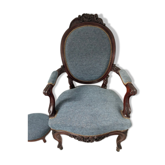 Fauteuil médaillon style louis XVI