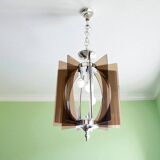 Mid Century Modern chromed chandelier for 3 lights