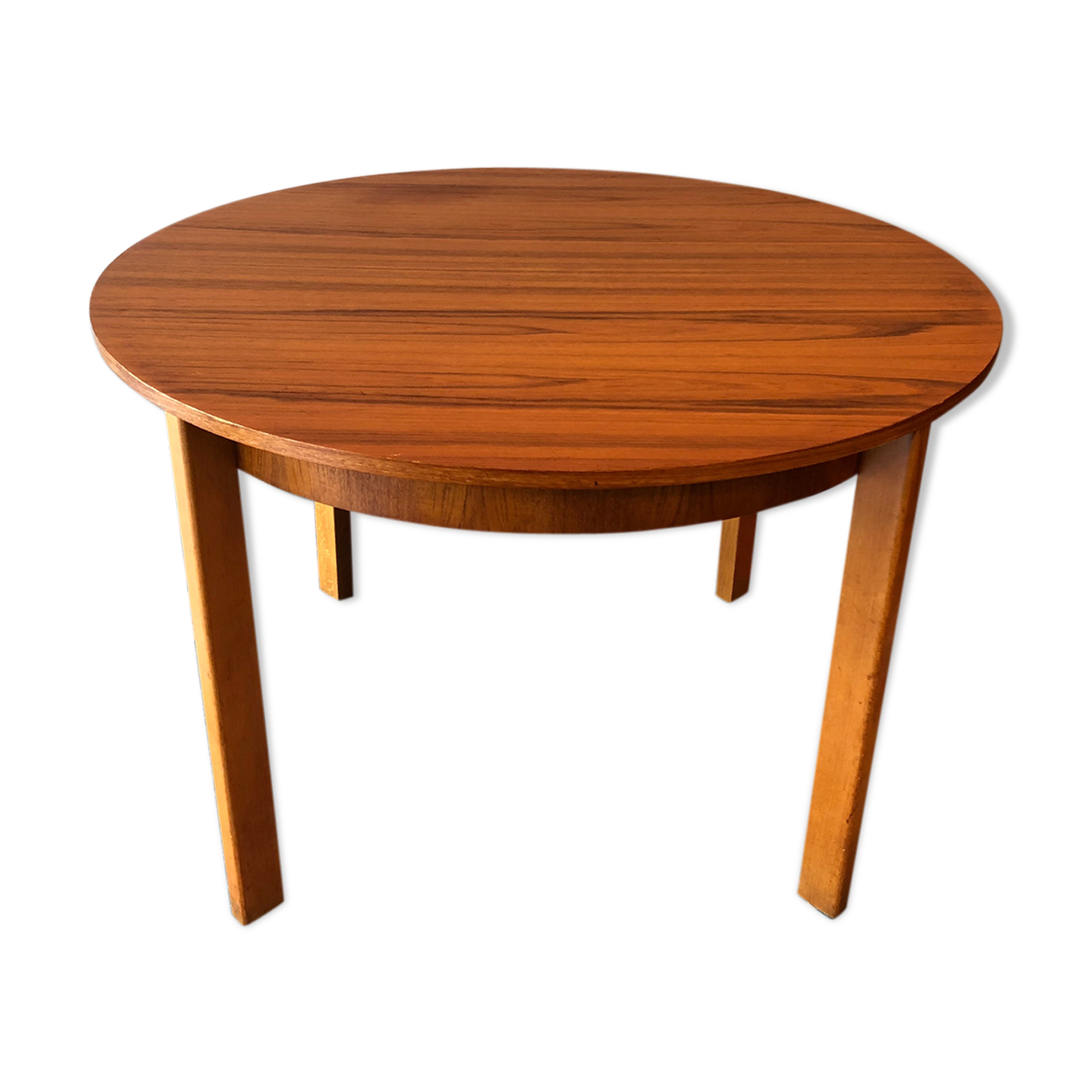 Vintage round table with built-in extension