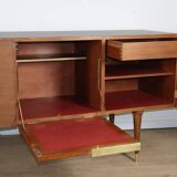 Enfilade vintage en teck et laiton - Années 70