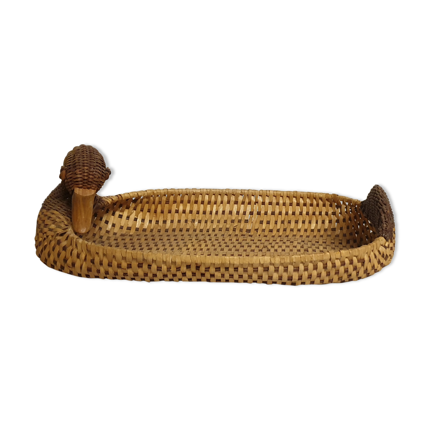 Ancient wicker duck basket