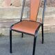Chaise d'école vintage simili cuir 1960