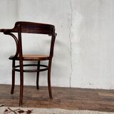 Office armchair bistrot Fischel cannée vintage cannage 1950