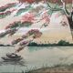 Tableau dessin encre paysage Asie 1952