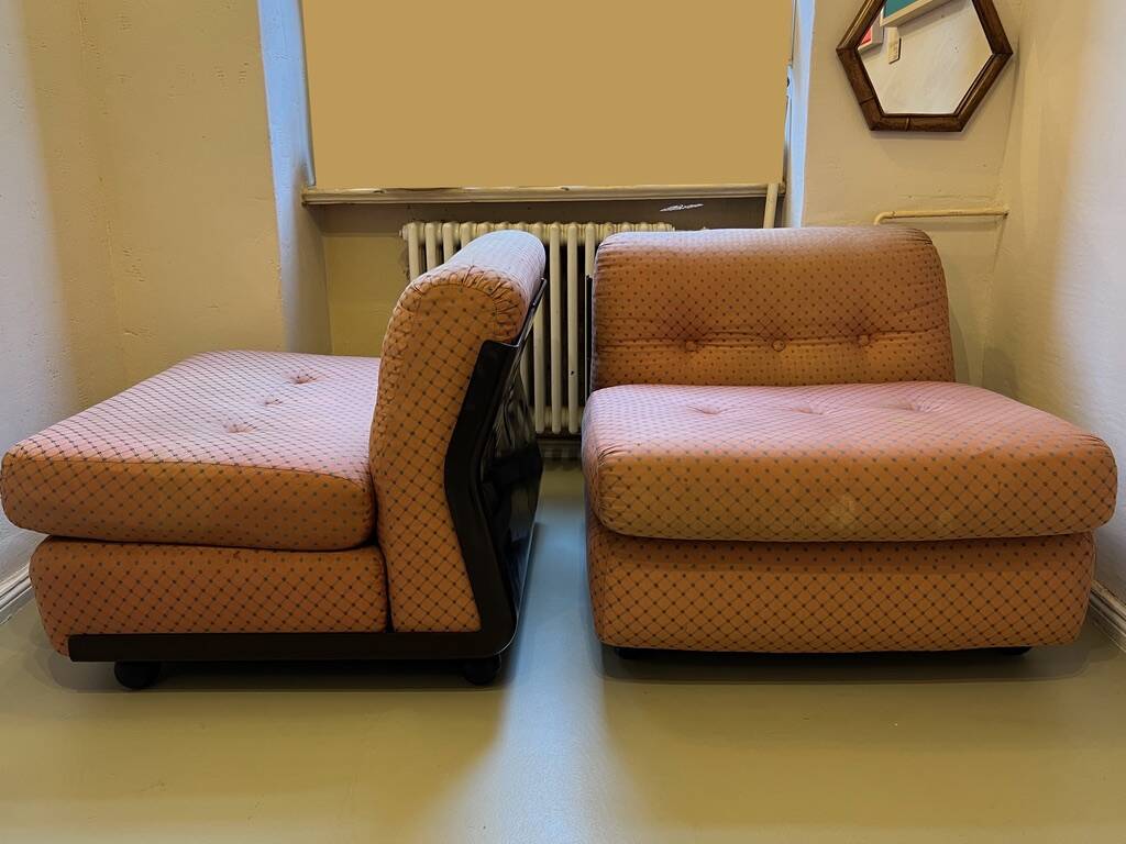 Two Amanta armchairs by Mario Bellini C&B B&B Italia vintage 60s/70s.
