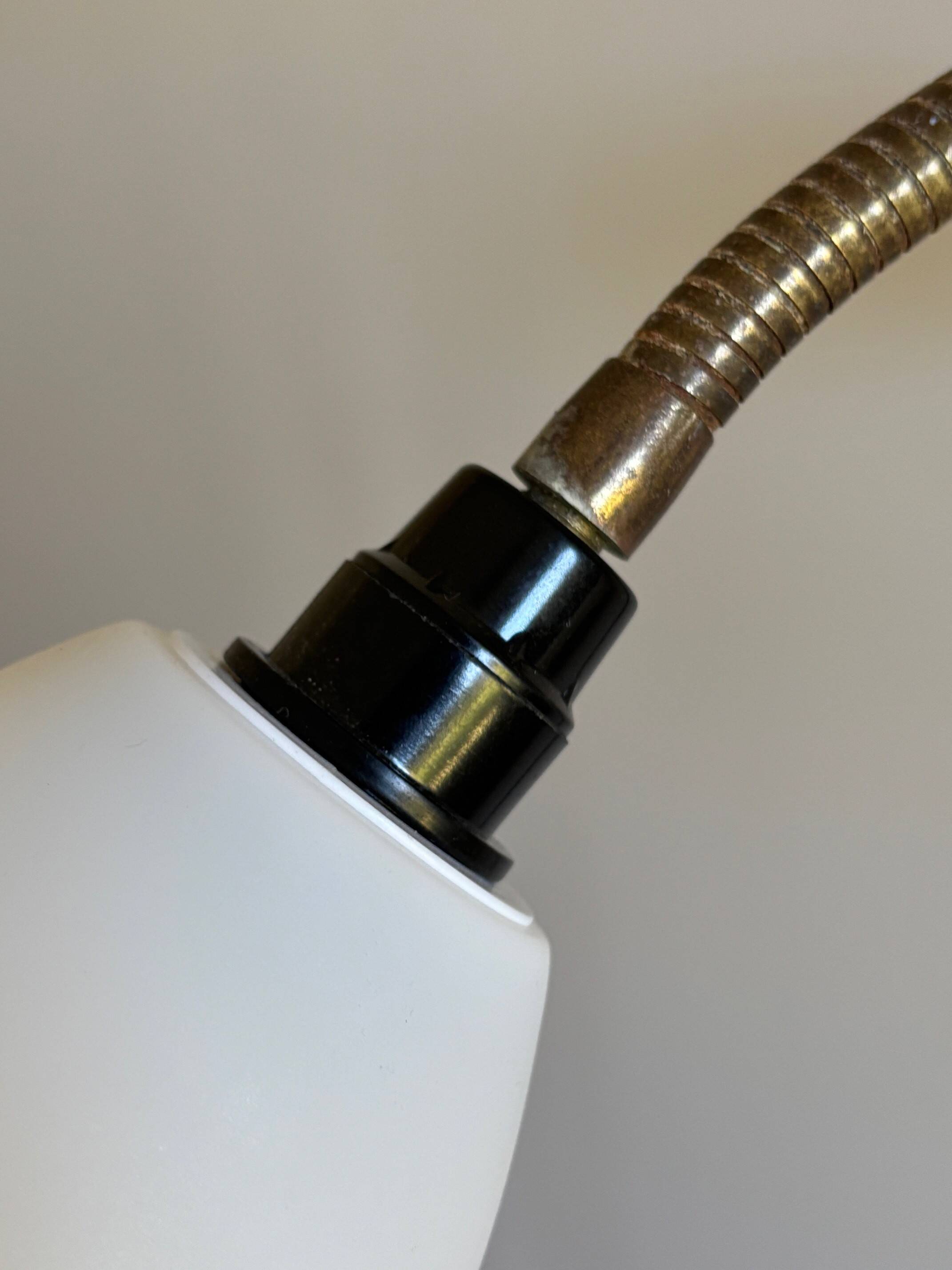 Wrought iron and brass floor lamp - Sweden, 1940s/1950s