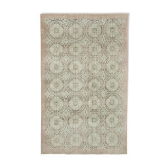 Tapis beige anatolien en détresse tissé à la main 192 cm x 320 cm - 25051