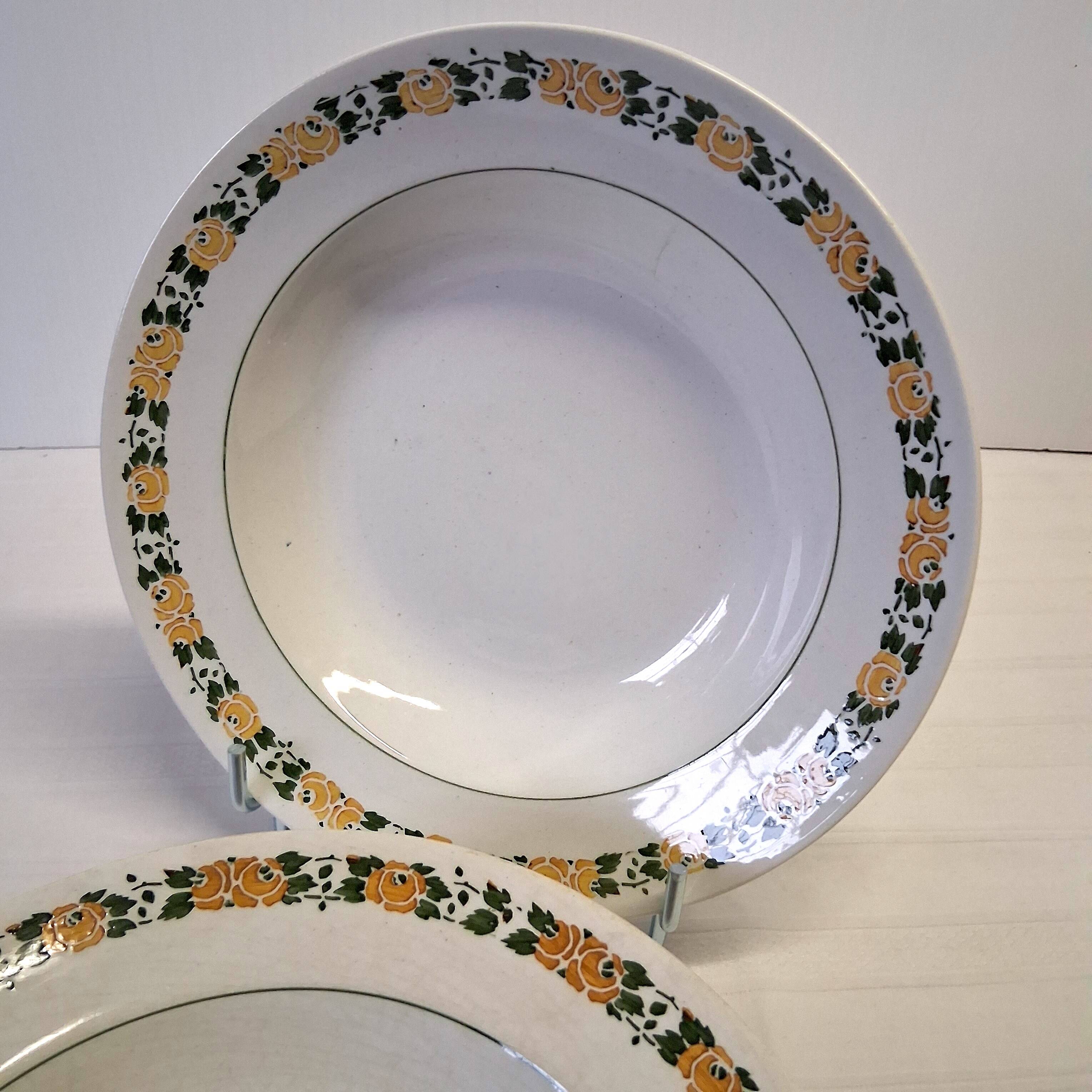 6 antique Villeroy & Boch soup plates in good condition