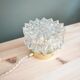 Table lamp with cut glass in the shape of a star.