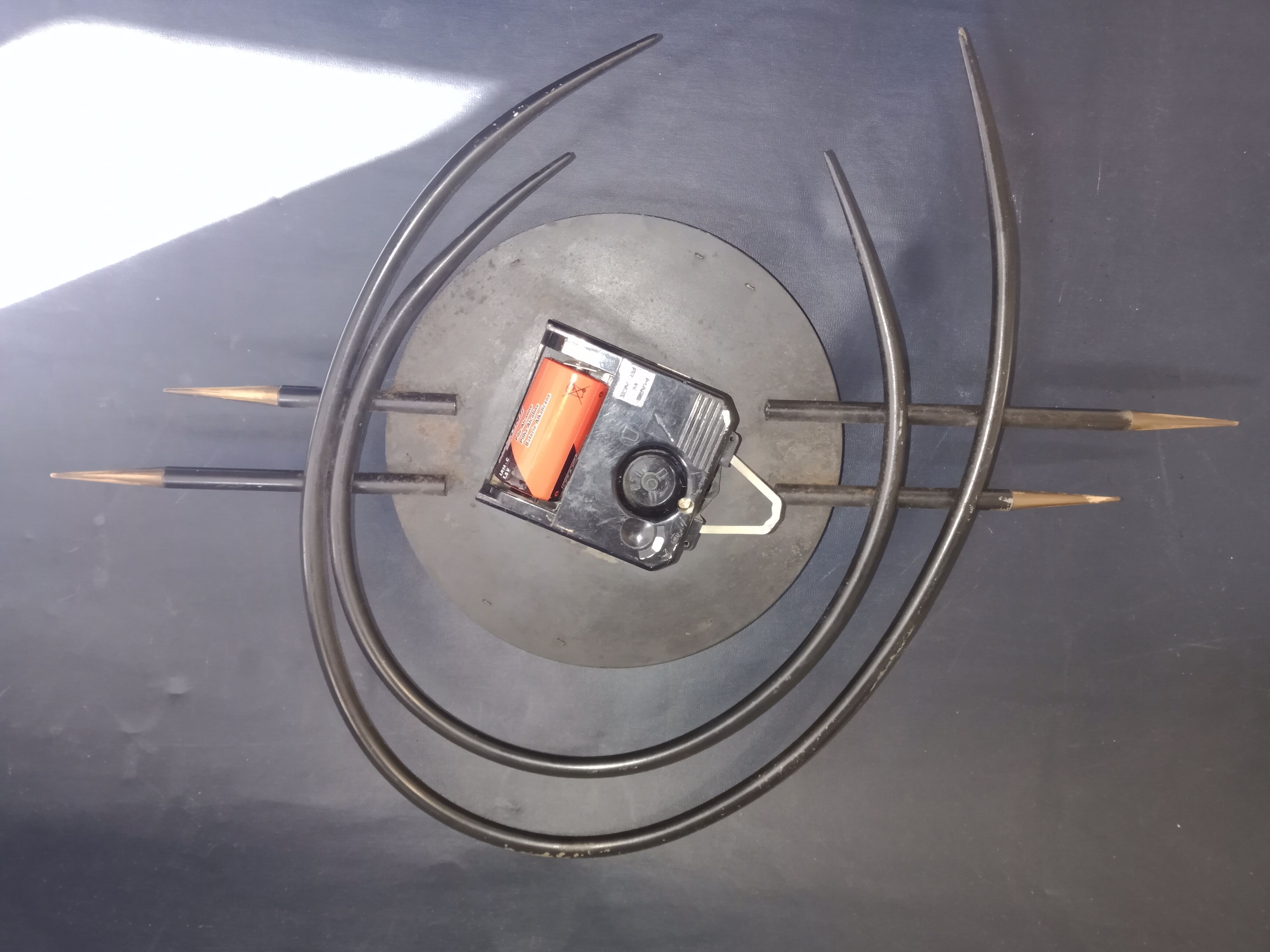 Vintage Bayard iron and brass clock 1960